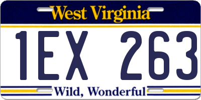 WV license plate 1EX263