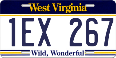 WV license plate 1EX267