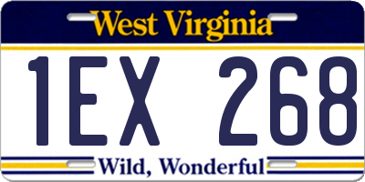 WV license plate 1EX268