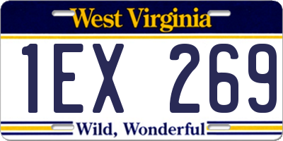 WV license plate 1EX269