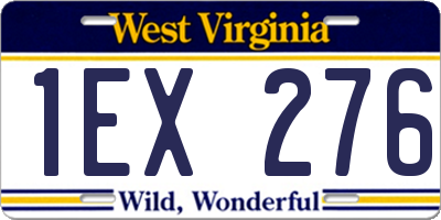 WV license plate 1EX276