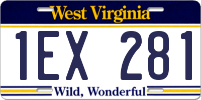 WV license plate 1EX281