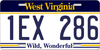 WV license plate 1EX286