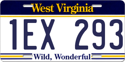 WV license plate 1EX293