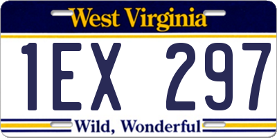 WV license plate 1EX297