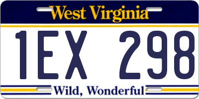 WV license plate 1EX298