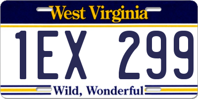 WV license plate 1EX299