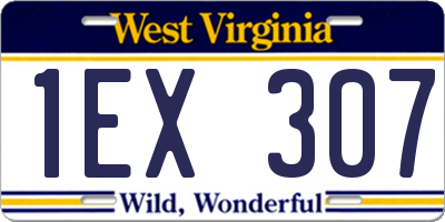 WV license plate 1EX307
