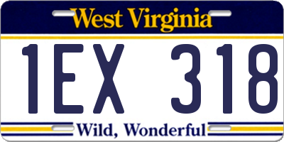 WV license plate 1EX318