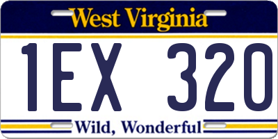 WV license plate 1EX320