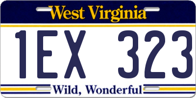 WV license plate 1EX323
