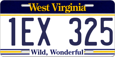 WV license plate 1EX325