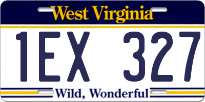 WV license plate 1EX327
