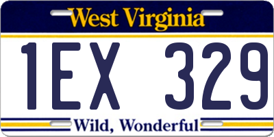 WV license plate 1EX329