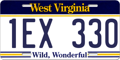 WV license plate 1EX330