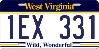 WV license plate 1EX331
