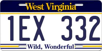 WV license plate 1EX332