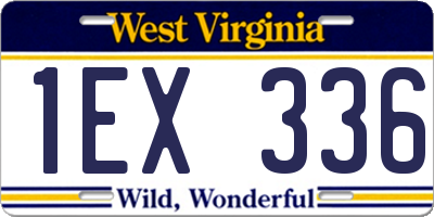 WV license plate 1EX336