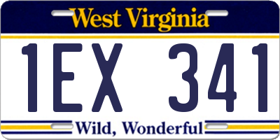 WV license plate 1EX341