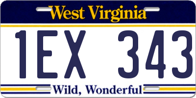 WV license plate 1EX343
