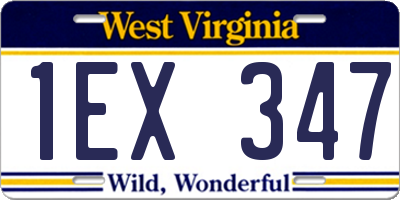 WV license plate 1EX347