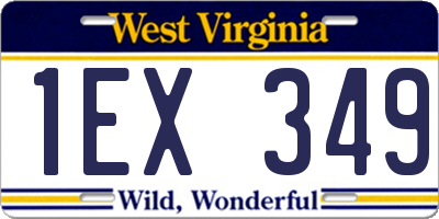 WV license plate 1EX349