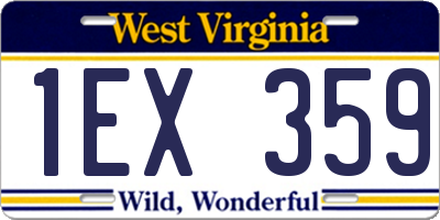 WV license plate 1EX359