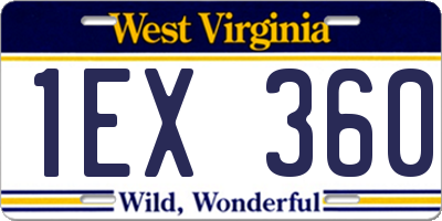 WV license plate 1EX360