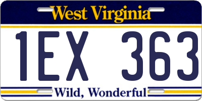 WV license plate 1EX363
