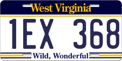 WV license plate 1EX368