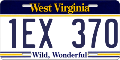 WV license plate 1EX370