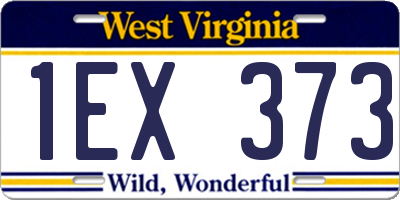 WV license plate 1EX373