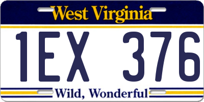 WV license plate 1EX376