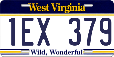 WV license plate 1EX379