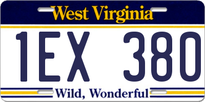 WV license plate 1EX380