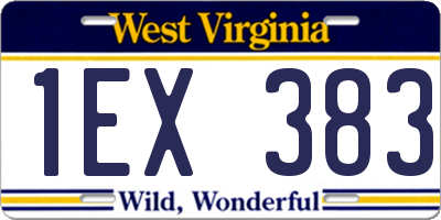 WV license plate 1EX383