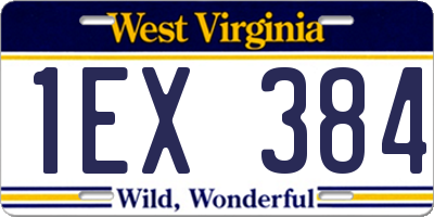 WV license plate 1EX384