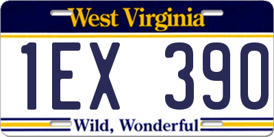 WV license plate 1EX390