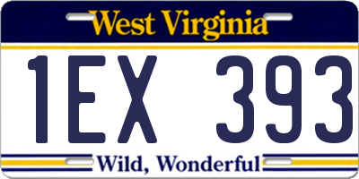 WV license plate 1EX393