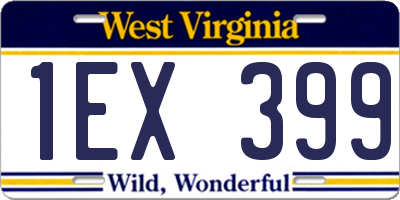 WV license plate 1EX399