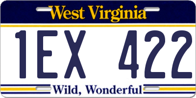 WV license plate 1EX422