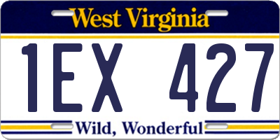 WV license plate 1EX427