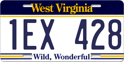 WV license plate 1EX428