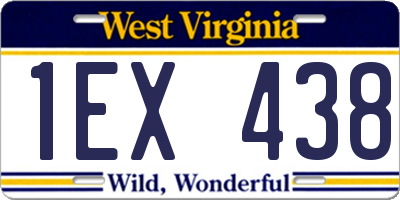 WV license plate 1EX438