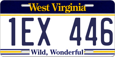 WV license plate 1EX446