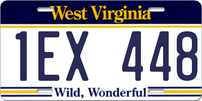 WV license plate 1EX448