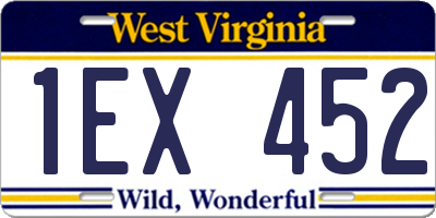 WV license plate 1EX452