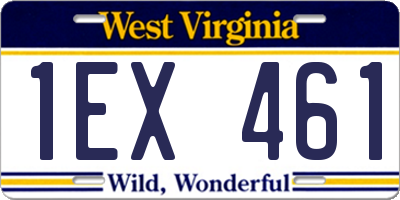 WV license plate 1EX461