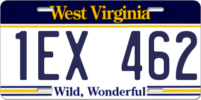 WV license plate 1EX462