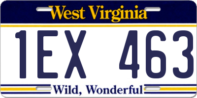WV license plate 1EX463